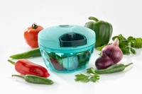 Hachoir à tirer de qualité supérieure avec 3 lames en acier inoxydable cordon solide coupe pratique pour outil de cuisine rapide oignon ail fruits légumes