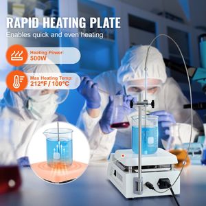 Agitatore Magnetico con Piastra Riscaldante Max 212 F/100 C, 0-2000 RPM, Capacità 2000mL, Display LED per Uso in Laboratorio - Product Image 3