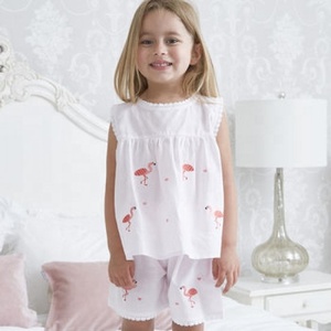 Attractive Pink Girl's Personalized Pink Flamingo Printed <b>Pyjamas</b> <b>For</b> Your Darling Princess Crafted From 100%Soft Cotton Fabric - Product Image 1