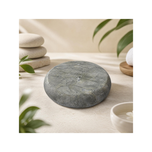 Dr. DYK Natural Green Jade Mushroom Round Flat Hot Stone <b>Massage</b> Handheld Back Relaxer Heating Korean Spa Therapy Massager <b>Tool</b> - Product Image 3