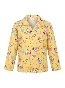 Conjunto de Pijama de Manga Larga para Bebé, Color Rosa, Mezcla de Algodón, Estampado de Frutas, Tejido Suave y Transpirable, Sin Etiqueta, Bonito - Product Image 1