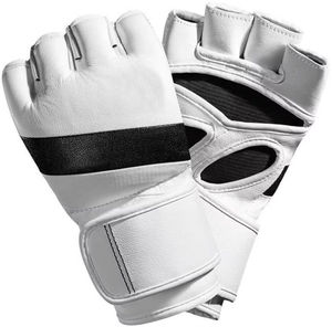 Wholesale MMA Grappling Gloves Genuine Leather MMA Gloves Leather Half Finger Hook & Loop Closure For Martial Arts Adults - Product Image 3