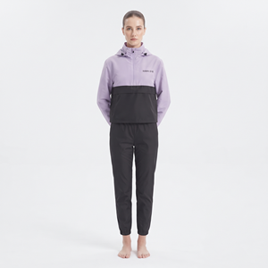 Ensemble de survêtement athlétique pour femme 2026 en nylon color block avec sweat à capuche quart de zip coupe régulière et pantalon de jogging assorti - Product Image 3