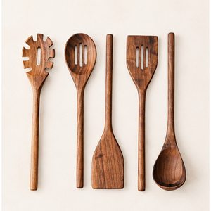 Wood Cooking Spoons Set Eco Friendly Kitchen Utensils <b>Non</b> <b>Stick</b> <b>Cookware</b> Wooden Spatula Ladle For Home Restaurant - Product Image 1