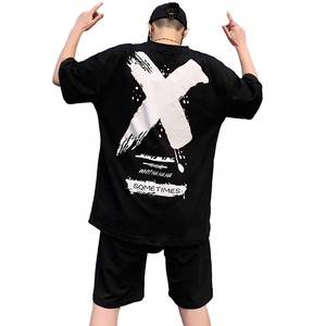 All'ingrosso Logo personalizzato Oversize cotone t-shirt uomo e donna manica corta Hip Hop Street Wear <span class=keywords><strong>con</strong></span> marchio personalizzato - Product Image 1