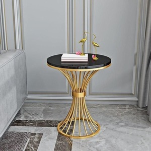 Modern Luxury Marble Top End <b>Table</b> <b>Gold</b> Metal Frame Living Room Bedroom Furniture Designer <b>Gold</b> <b>Side</b> <b>Table</b> with Top - Product Image 2
