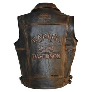 Chaleco de cuero desgastado para hombre, estilo motero, con ocultación de armas, chaleco vaquero vintage de piel de vaca para motociclistas - Product Image 2