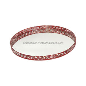 Metal Iron <b>Mirror</b> <b>Tray</b> Decorative Serving <b>Tray</b> High Quality Decorative Serving <b>Mirror</b> <b>Tray</b> Round Shaped - Product Image 1