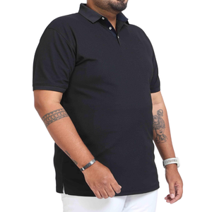 Chemise décontractée en maille respirante pour homme, taille plus, personnalisable OEM ODM, noir uni (Spandex/Coton) - Product Image 1