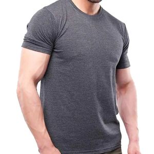 Bulk <b>Mens</b> Solid Pattern 100% Cotton Worsted Breathable Anti-UV Eco-Friendly Casual Short Sleeve Loose Fit T-Shirts-Wholesale OEM - Product Image 3