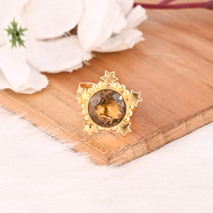 Designer Smoky Hydro Fashion <b>Ring</b> Handmade Gemstone <b>Adjustable</b> Jewelry for Women - Product Image 2