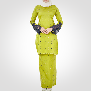 <b>Dress</b> Muslimah Perempuan Modern Baju Kurung Sleeve Embroidered Lace Rhinestones Modest Print SIPO Custom <b>Eid</b> Summer Straight - Product Image 3