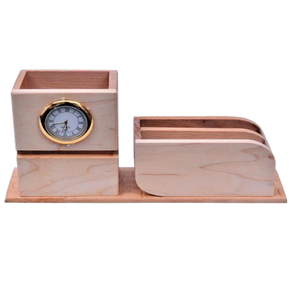 Portalápices de Madera Personalizado, Regalo de Oficina, Soporte para Bolígrafos de Madera con Reloj, Almacenamiento de Lápices, Precio al por Mayor - Product Image 1