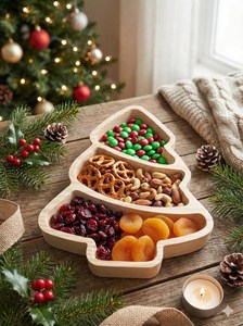Christmas Wooden Gift Tray Christmas Wooden Display Tray Christmas Wooden Coffee Tray Christmas Wooden <b>Breakfast</b> Tray Christmas - Product Image 1