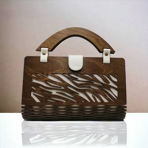 Pochette en bois exotique richement détaillée avec grande capacité et chaîne décorative, idéale pour les sorties nocturnes ou les tenues de soirée à un prix abordable - Product Image 4