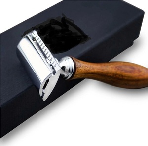 Maclura Twin Blade Safety <b>Razor</b> with Walnut Wood Handle Stainless Steel Stand Custom Branding <b>for</b> <b>Men</b> Barber Shop Use - Product Image 5