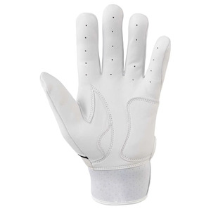 Guante de bateo de cuero blanco para mano derecha, transpirable, unisex, para adultos, guante de entrenamiento. - Product Image 3