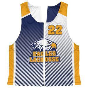 Maillots de crosse réversibles pour hommes de haute qualité sans manches imprimés Pinnies de crosse avec nom et numéro personnalisés en gros - Product Image 4