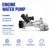 Bomba de Agua Mecánica para Mercedes Benz GLC300 con M274 OE 2742000900, Repuesto OEM de Ajuste Directo, Componente Automotriz