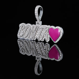 Colgante de Doble Capa con Nombre Personalizado, con Diamante de Corte Brillante Redondo de Moissanita, Joyería Hip Hop para Regalo, de Phoenix Enterprise - Product Image 2