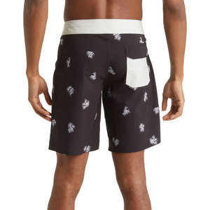 Short de bain décontracté pour homme à imprimé palmiers, séchage rapide, taille à cordon de serrage, longueur courte, taille mi-haute, 100% polyester - Product Image 5