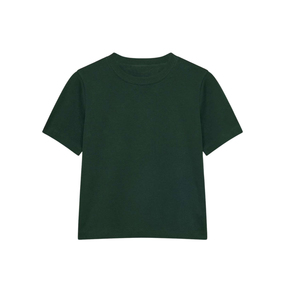Women Dark Green Cotton T Shirt Casual Loose Fit Short Sleeve Crew Neck Tee OEM ODM Manufacturer Custom Wholesale Bulk New - Product Image 1