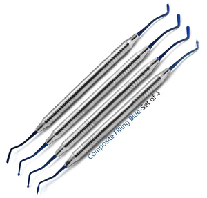 Ensemble d'instruments de restauration dentaire en composite bleu avec revêtement en titane, certifié CE, réutilisable et personnalisable - Product Image 2