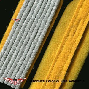 KEW Embroidered <b>Braided</b> Epaulettes Eco-Friendly Vintage Light Yellow Fabric High Quality Customized Size Colors Shoulder Boards - Product Image 3