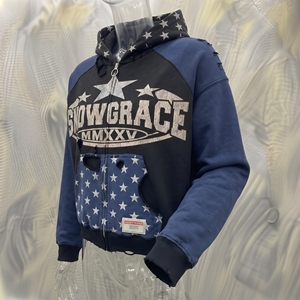 เสื้อฮู้ดโอเวอร์ไซส์ผู้ชาย Snowgrace ผ้าเฟรนช์เทอร์รี่ พิมพ์ลายโลโก้ด้านหน้า สไตล์สตรีทแวร์ เสื้อกันหนาว - Product Image 4