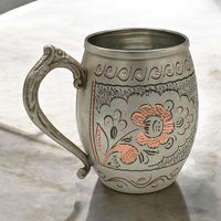 Taza de cobre de la mejor calidad, taza metálica tipo Mule con caja de regalo personalizada y diseño de barra de cobre de la India.