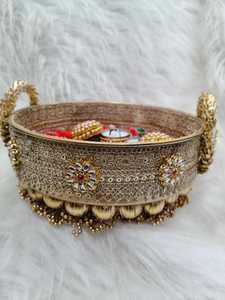 Bandeja Ritual Metálica Hecha a Mano, Plato Decorativo para Compromiso, Juego de Decoración Tradicional para Boda de Novios - Product Image 2