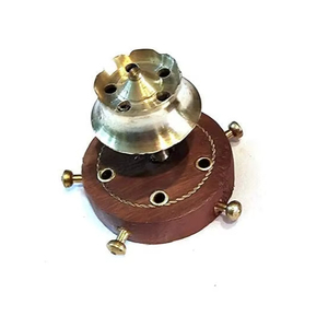 Porta Incienso de Madera Hecho a Mano, Soporte Rústico para Agarbatti con Incrustaciones de Latón, Recolector de Ceniza, Accesorio Decorativo para Meditación y Oración - Product Image 1