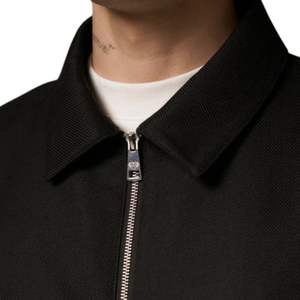 Veste en laine mélangée sur mesure pour homme en noir avec fermeture éclair, design élégant, tissu de haute qualité et coupe confortable pour la mode - Product Image 4