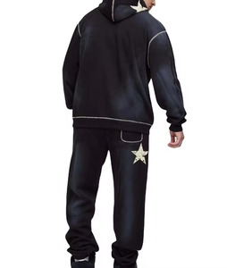Mens Breathable Quick Dry Solid 100 percent Cotton Tracksuit Fashion Street Sublimation Winter <b>Set</b> Hot Sale Style Two Piece <b>Set</b> - Product Image 2