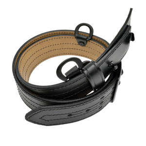 Cinturón formal de cuero genuino negro con hebilla de pasador y construcción duradera para uso en ropa de trabajo - Product Image 1