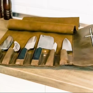 Estuche de Cuero de Lujo para Cuchillos de Chef, Organizador de Almacenamiento, Portátil, a Prueba de Olores, Bolsa Culinaria Protectora, LSKR-0056 - Product Image 1