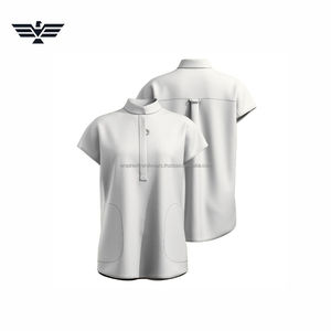 Blusas Médicas de Cuello Mandarín para Mujer - Camisetas Quirúrgicas de Tela Tejida Spandex/Poliéster con 3 Bolsillos, Suaves, Elásticas y de Corte Holgado - Product Image 4