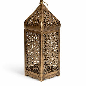 Lanterne marocaine décorative en métal de qualité supérieure pour l'éclairage nocturne extérieur et la décoration sur le thème culturel - Product Image 1
