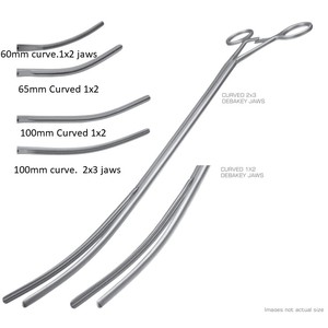 Pinzas DeBakey Toracoscópicas Curvas, Eje de 10 mm, 1x2 Mordazas, Curva de 100 mm, Longitud de Trabajo de 25.5 cm, Longitud Total de 36 cm, con Mecanismo de Trinquete – ZETOMEDPRO - Product Image 6