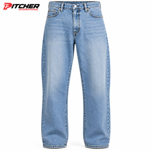 Jeans de Mezclilla para Hombre al por Mayor, Lavado Desgastado, Acabado Vintage, Corte Relajado, Marca Personalizada, Etiqueta Privada - Product Image 5