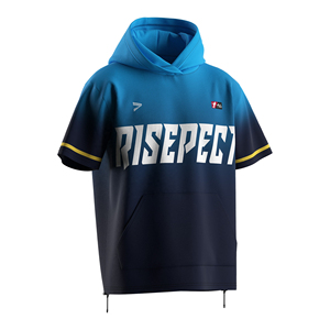 OEM Custom Baseball Hoodie <b>Short</b> <b>Sleeve</b> Polyester Blend Adjustable Hem Sports <b>Sweatshirt</b> for Training - Product Image 2