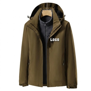 Unisex Soft Shell <b>Jacket</b> With Hood Zip Fly Water Resistant Polyester Outdoor Autumn Wear Regular Fit Front Logo Solid Color - Product Image 5