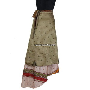 38" Reversible Silk <b>Wrap</b> <b>Skirt</b> Long Vintage Bohemian Print Sexy Halter For Summer Plus Sizes - Product Image 1
