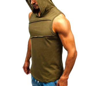 Custom Eco Friendly Breathable Anti-Wrinkle Quick Dry Sports Gym Hoodie <b>For</b> Sale High Quality <b>Sleeveless</b> <b>Hoodies</b> <b>for</b> <b>men</b> - Product Image 2