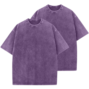 T-shirt vintage oversize à manches courtes en polyester/coton délavé à l'acide, avec logo personnalisé sur le devant, style streetwear, 220g, vierge, OEM - Product Image 1