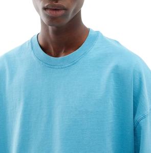 Camiseta corta con logotipo personalizado para hombre, 100% algodón, Boxy Muscle, ajuste Regular, hombros caídos, sólido, secado rápido, manga corta, informal - Product Image 3