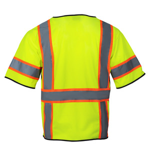 Gilet de sécurité haute visibilité en maille réfléchissante, respirant, en polyester, classe 3, à manches courtes, multi-poches, livraison gratuite depuis les États-Unis - Product Image 2