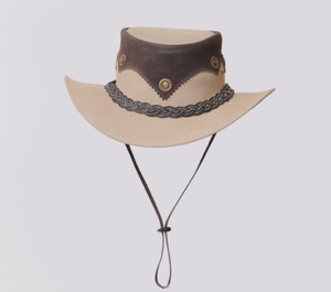 Chapeau de cowboy en cuir artisanal occidental personnalisé, style ranch, équestre, rodéo, mode outdoor, large bord, qualité durable - Product Image 5