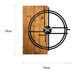 Minimalist Wooden <b>Wall</b> Clock Abstract Geometric Design Circular Hanging Decorative Art Piece - Product Image 2
