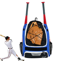 Sac à dos de baseball personnalisé grande capacité avec compartiment à chaussures, sac de baseball cadeau pour adultes avec crochet de fixation, capacité de 4 bâtons de tee-ball, fabricant